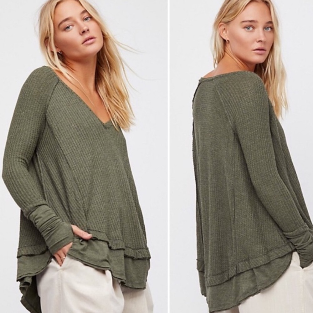 Free People Laguna Thermal XS Moss Green